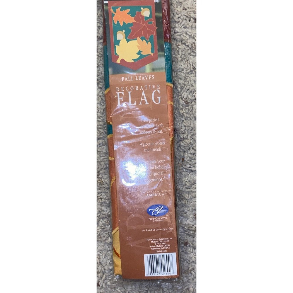 New Fall Flag Lawn Leaves Acorn 01690 Decorative Creative Enterprise NIP